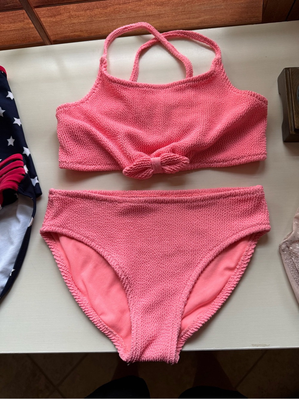 Cat & Jack Coral Bathing Suit with Bow